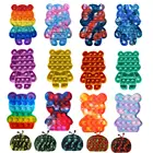 Забавные игрушки-антистресс Tie Dye Bear для взрослых и детей