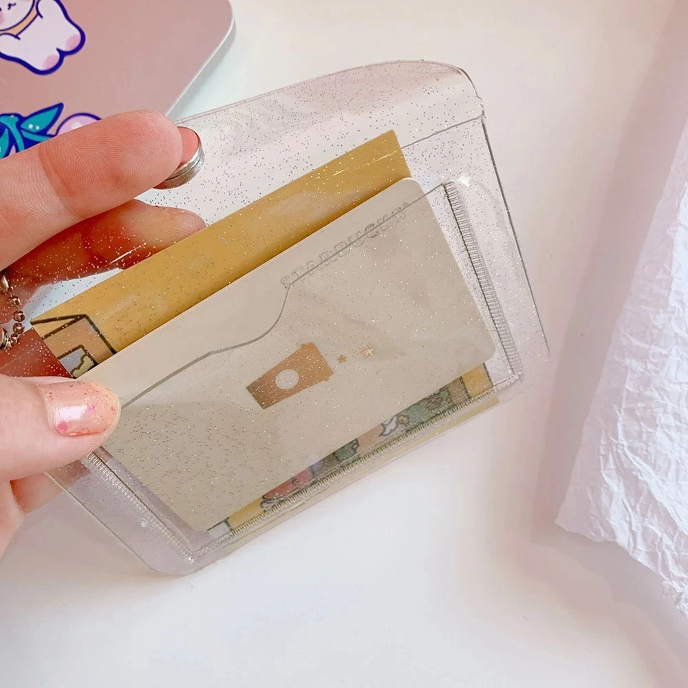 

Fashion Transparent Waterproof Pvc Women Card Case Business Card Holder Men Credit Card Bag Id Card Mini Wallet Girls Coin Purse