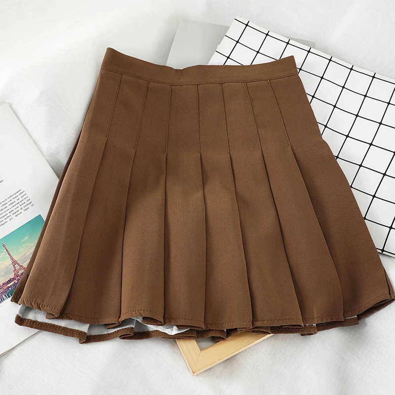 GLAUKE Женская плиссированная юбка с высокой талией Милая танцевальная мини для