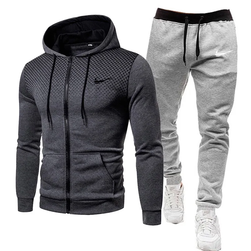 

Tracksuit Men Winter 2020 Men's Sets Brand Sportswear Fleece Sweatshirts Leisure Hoodie Jogging Sport Clothes