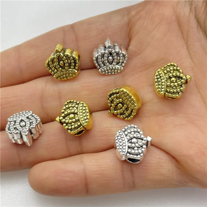 

JunKang 10 шт. перфорированные бусины короны, DIY ожерелье ручной работы, соединительный браслет, оптовая продажа ювелирных аксессуаров