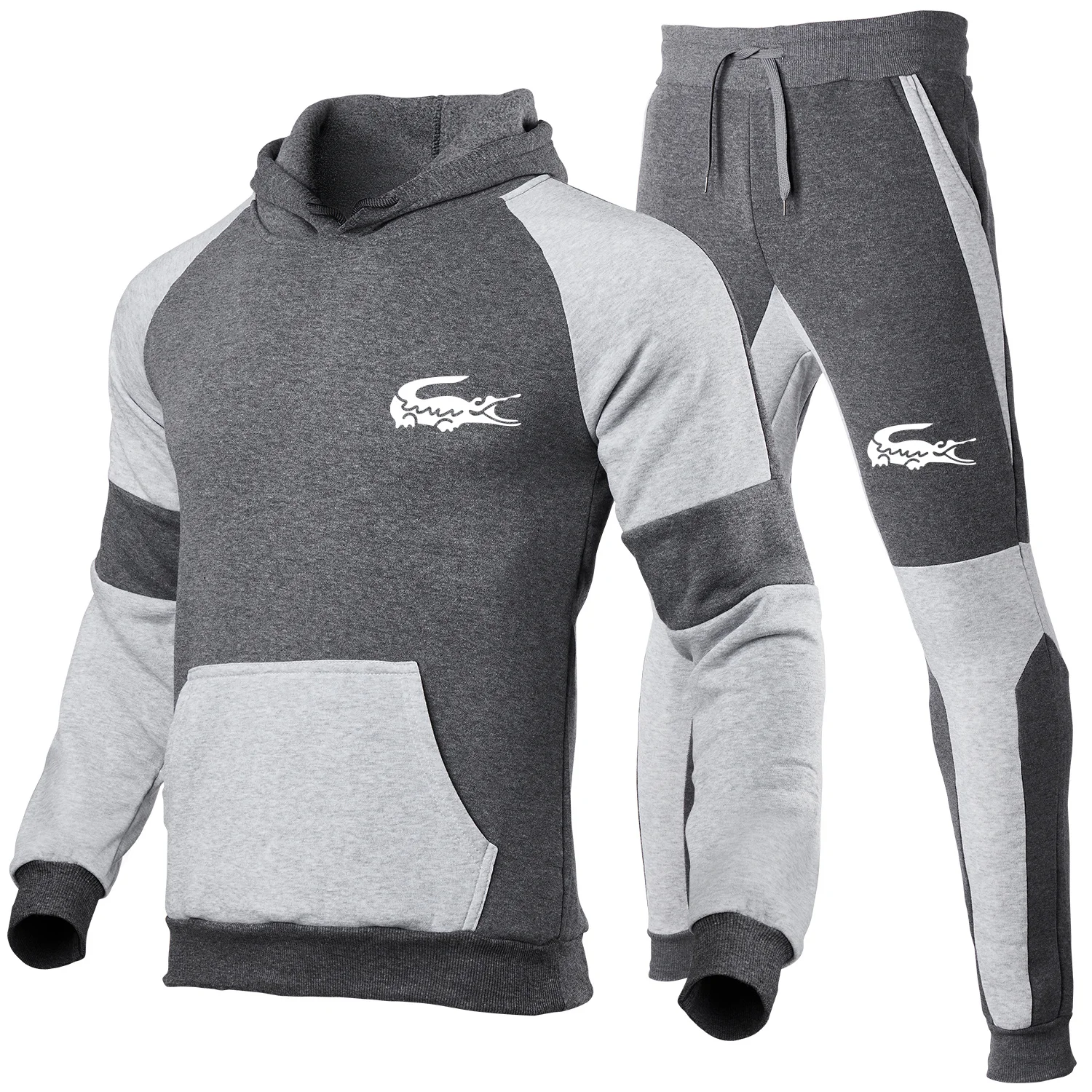 

Men's Sportswear New Spring Autumn 2 Piece Sets Sports Suit Jacket+Pants Sweatsuit Male Print Clothing Men Tracksuit Size S-3XL