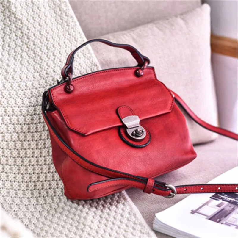 Купи Casual handmade personality women's shoulder bag top layer cowhide fashion all-match genuine leather bag Messenger bag за 4,859 рублей в магазине AliExpress