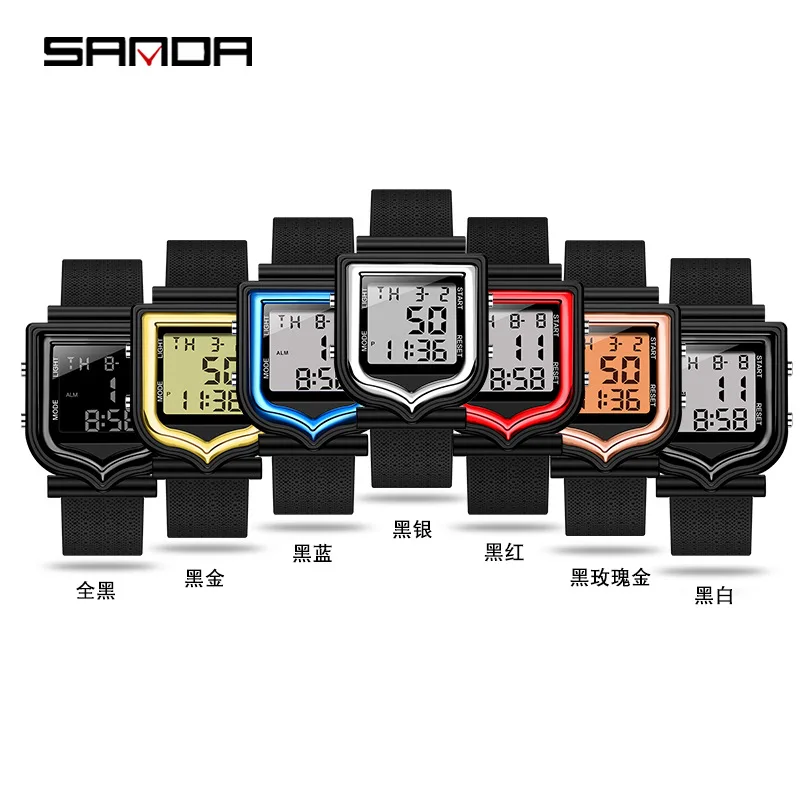 Спортивные часы 2020 водонепроницаемые 5 бар Мужские квадратные электронные