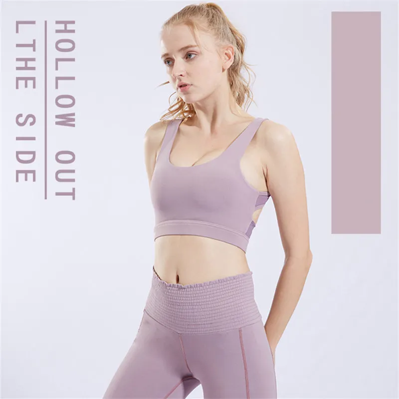 Высокоэластичный дышащий спортивный бюстгальтер Женский бесшовный пуш ап для