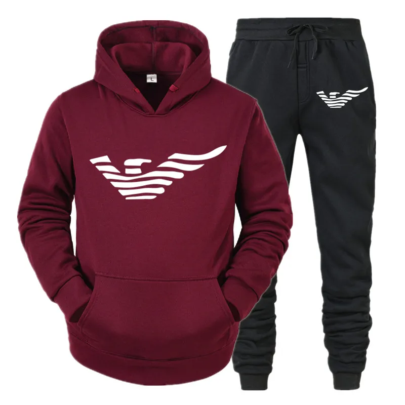 

Tracksuit Men Fashion Hoodies Men Suits Brand Yes Boss Sets Men Sweatshirts+Sweatpants Autumn Winter Fleece Hooded Pullover