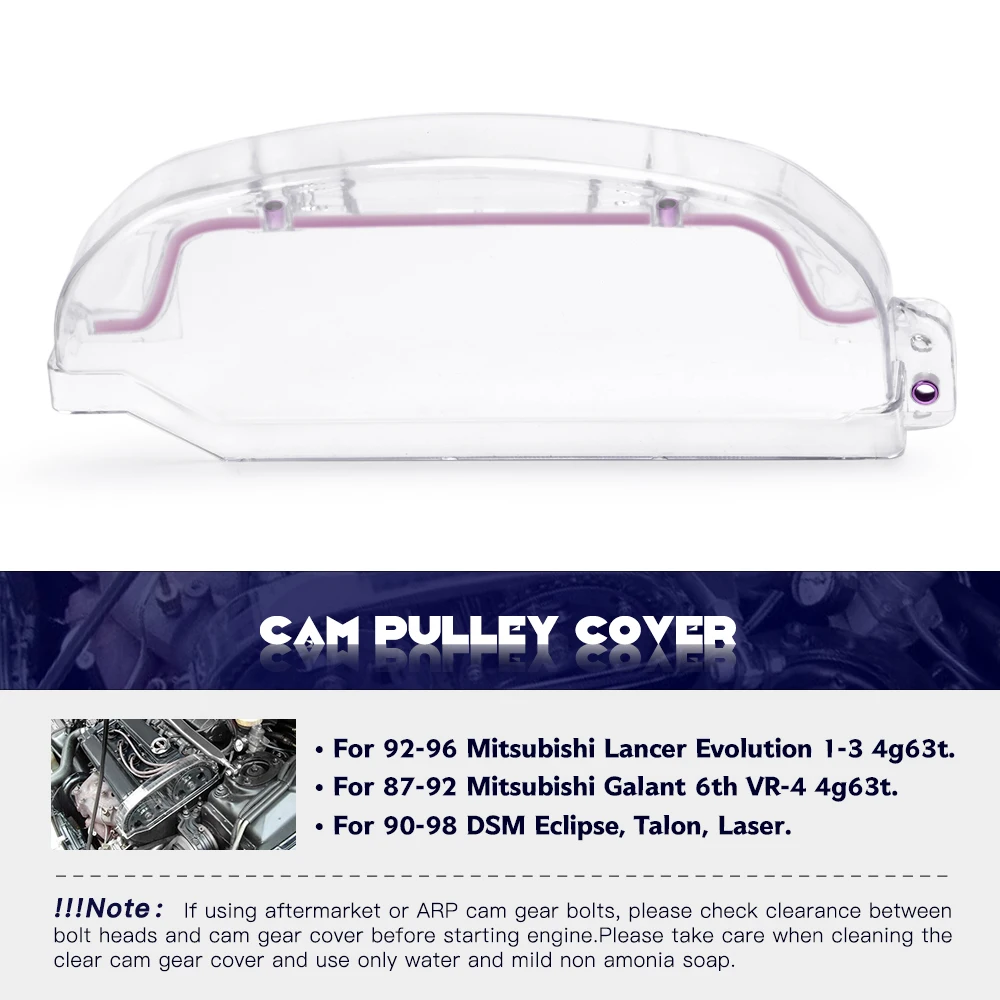 Hypertune Clear Cam шкив зубчатый ремень Крышка для 92 96 Mitsubishi Lancer EVO 1 3/DSM 4g63 4g63T