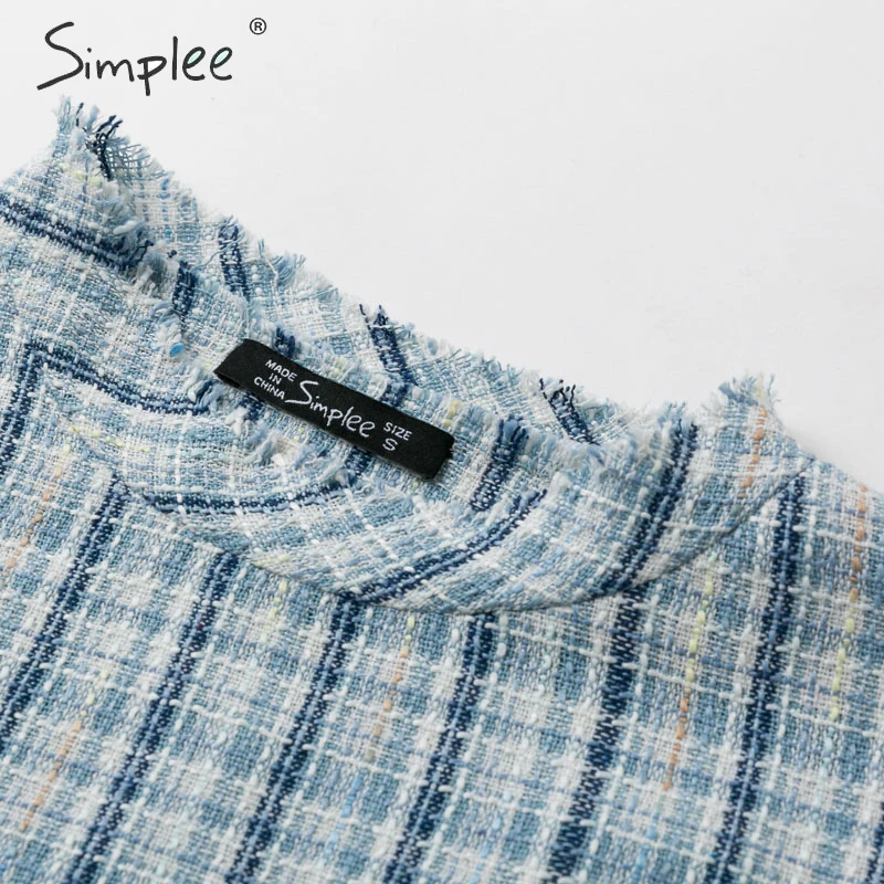 Простое Элегантное женское платье в клетку весеннее из двух предметов с круглым