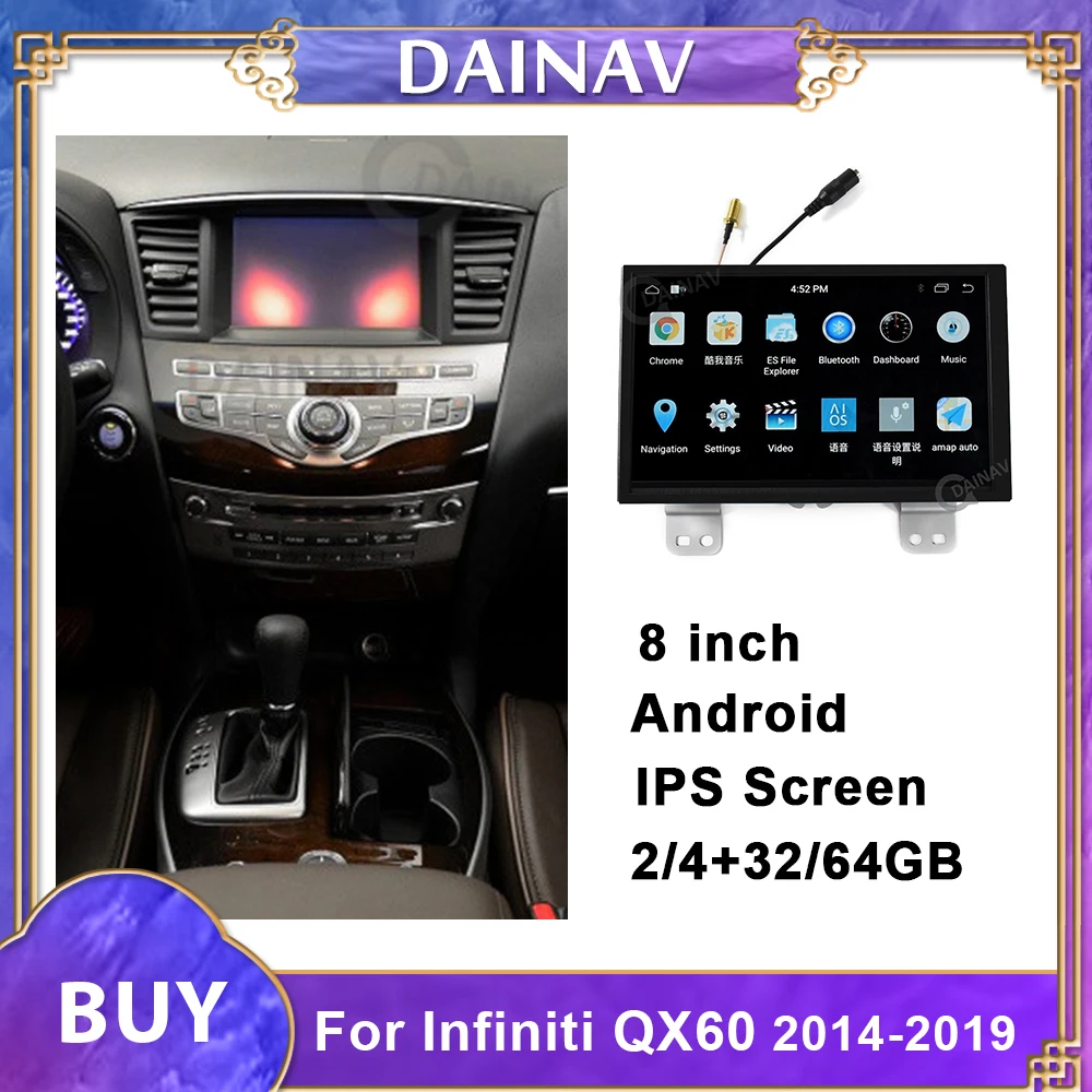 

Автомобильный мультимедийный плеер стерео HD Тесла стиль для Infiniti QX60 2014-2019 Android Авторадио GPS