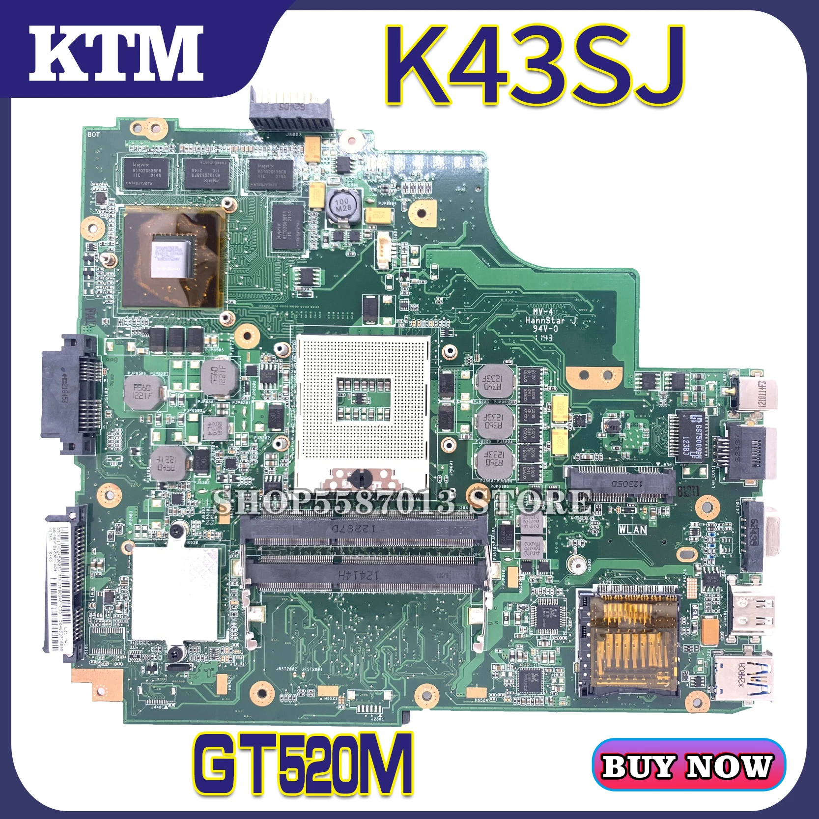 Материнская плата K43SV для ноутбука ASUS K43SJ K43SC K43SM K43S оригинальная материнская HM65
