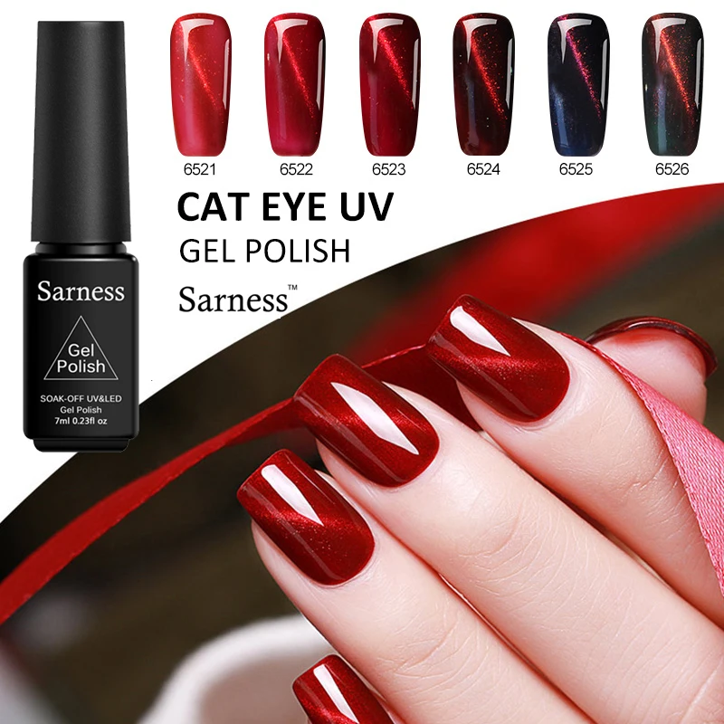Sarness 3D Fire Red Cat Eyes гель для ногтей Полупостоянный УФ лак Магнитный Гель удачные