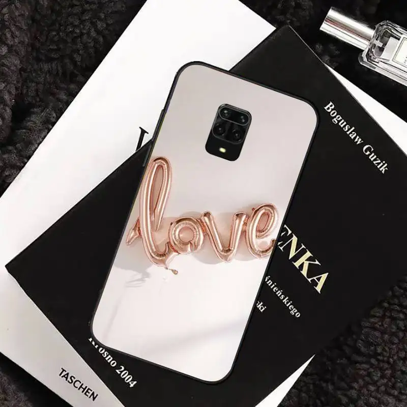 

Glitter Gold Love Rose Phone Case For xiaomi redmi note 10 9 9s 8 8t 7 pro max mi note 10 lite pro funda