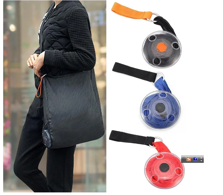 New Portable Telescopic Storage Bag Small Disc Shopping Bag Foldable Multi-function Eco Reusable Shoulder Large Capacity Bag