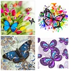 Алмазная 5D картина сделай сам, Набор для вышивки с цветами, бабочками, мозаика, ландшафт, украшение для дома, подарок
