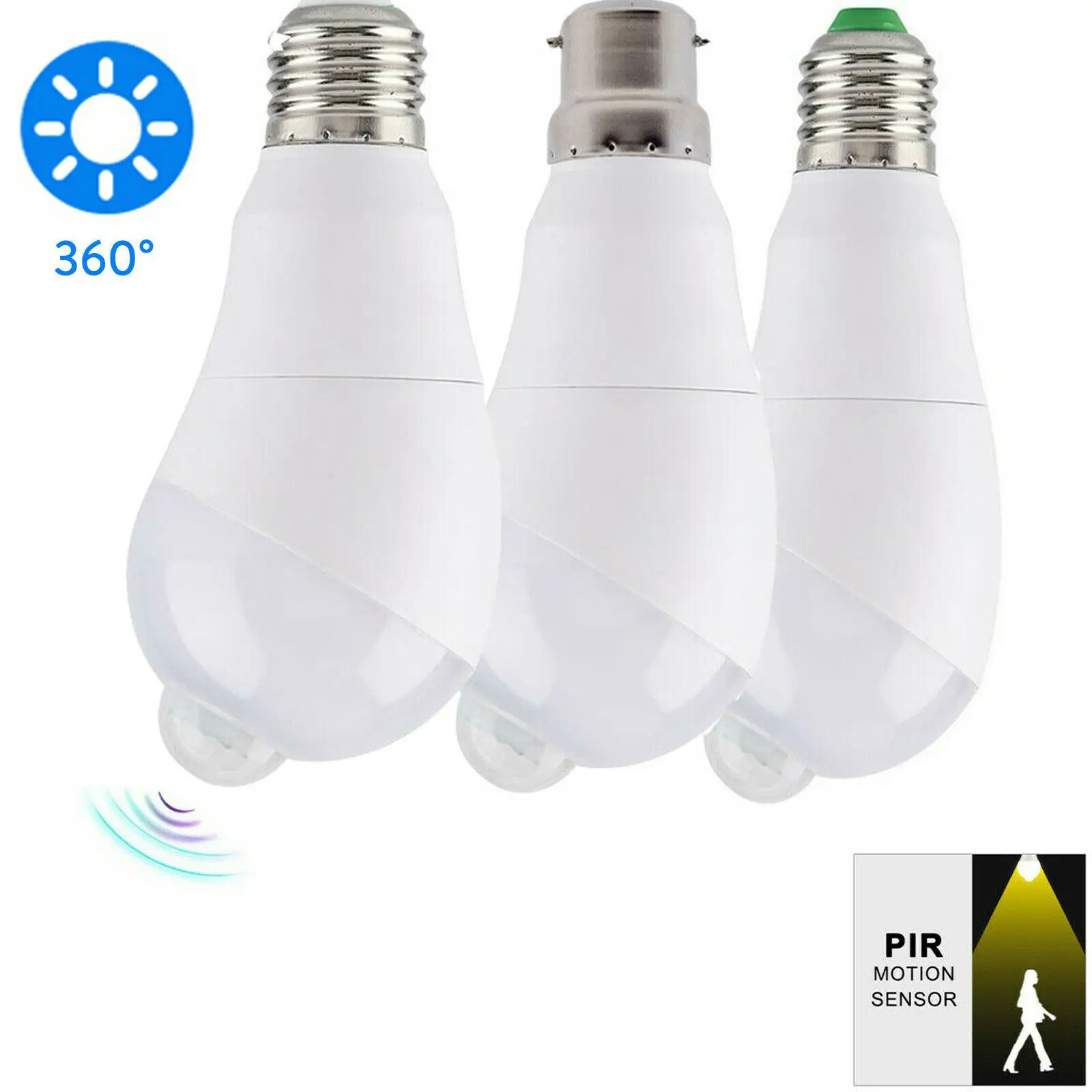 

3pcs PIR Rotate LED Motion Sensor Bulb 5W 7W B22 E26 E27 Rotate Infrared LED Light Bulb For Corridor Cold Warm White Home Light