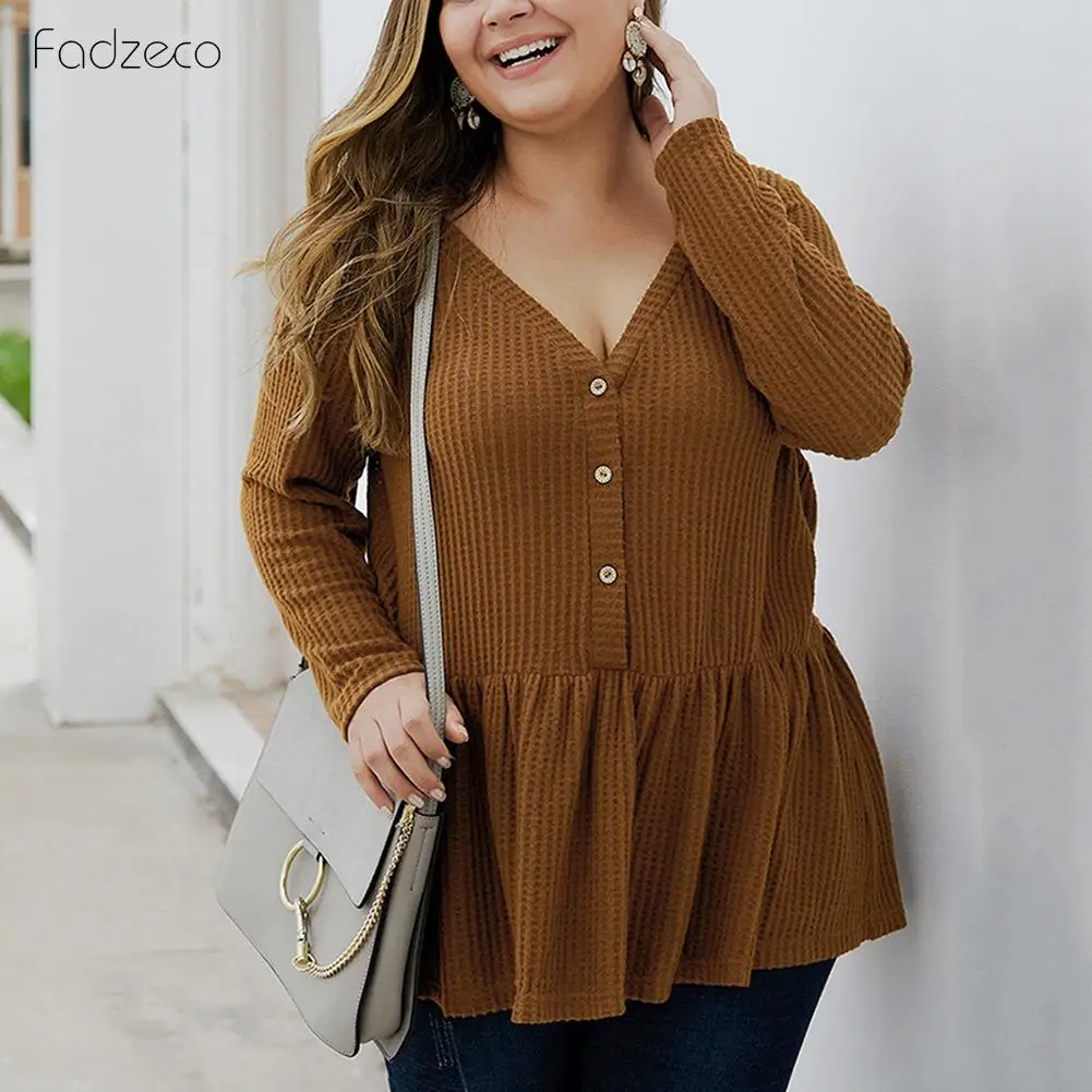 FADZECO новинка 2019 Женская мешковатая одежда футболка на осень и зиму размера плюс