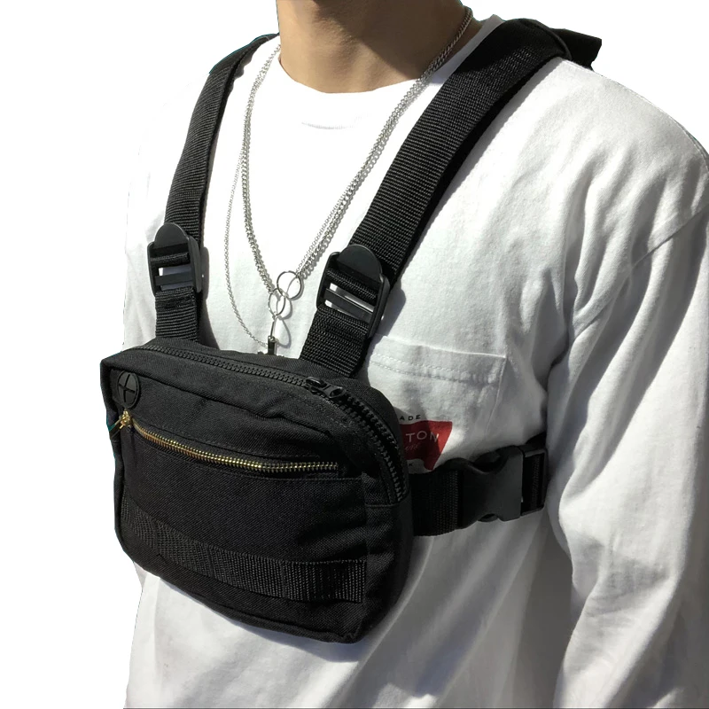 Мужская нагрудная сумка в стиле хип хоп тактическая уличная из ткани Оксфорд для