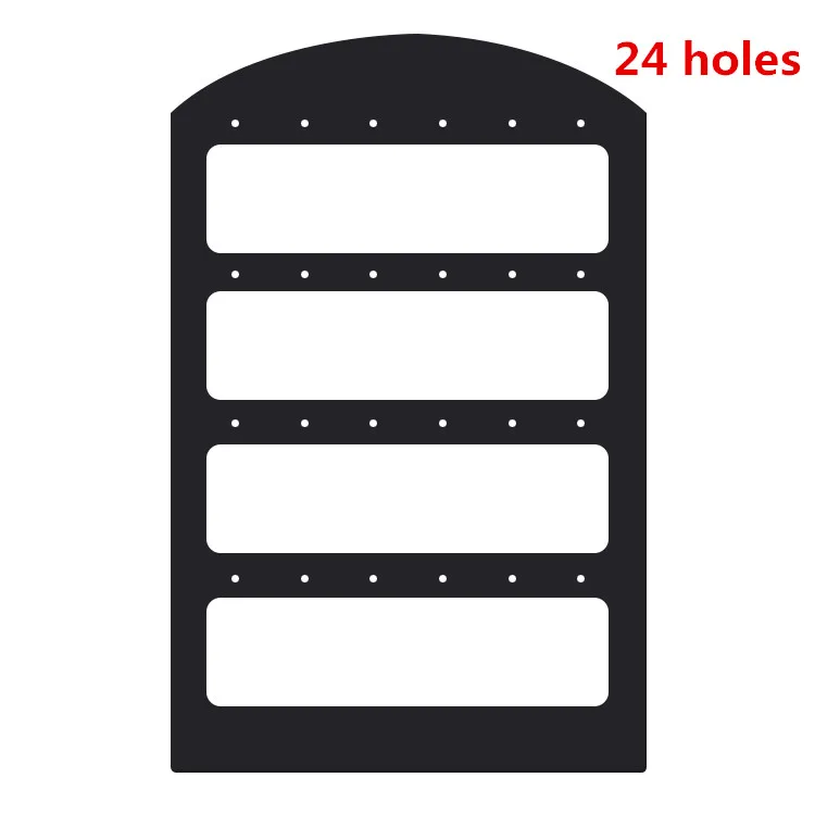 24 holes 48 отверстий, органайзер для ювелирных изделий, Женская подставка, черный пластиковый держатель для серег, Pesentoir, модные висячие серьги, витрина для серег - Цвет: 24 holes