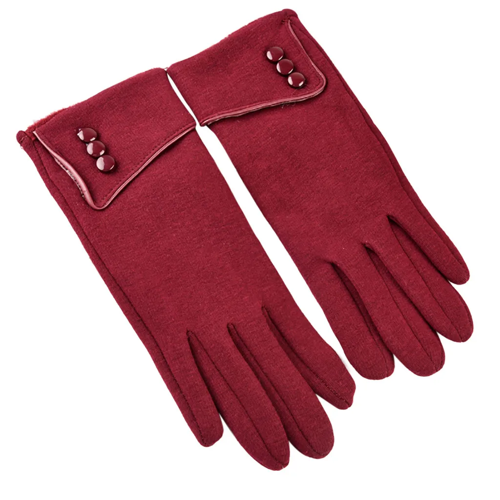 Winter Lady Gloves New 2019 Fashion Plus Velvet Leather Polyester For Women Solid Soft Fluffy High Quality 19Oct29 | Аксессуары для