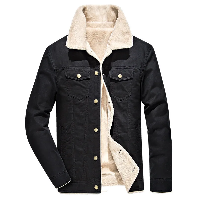 

Men's Winter Clothes Thicken and Keep Warm.Cotton-padded Jacket Men's Casual Lamb Coat and Cashmere Jacket Cotton-padded