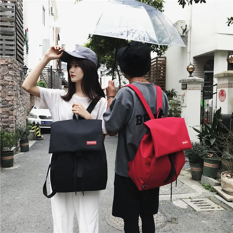 

New Fashion Harajuku Ulzzang Rucksack Student Backpack Unisex College Wind All Match Simple Drawstring Bucket Backpack