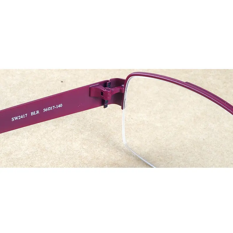 Мужские Полуободковые оправы для очков близорукости из нержавеющей стали с