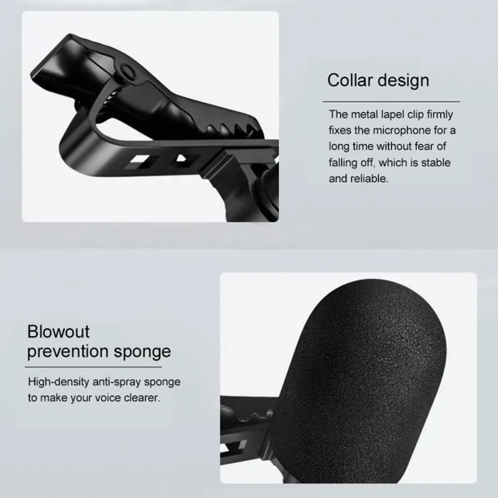 Портативный проводной мини микрофон 1 5 м с зажимом на 360 ° только для устройств