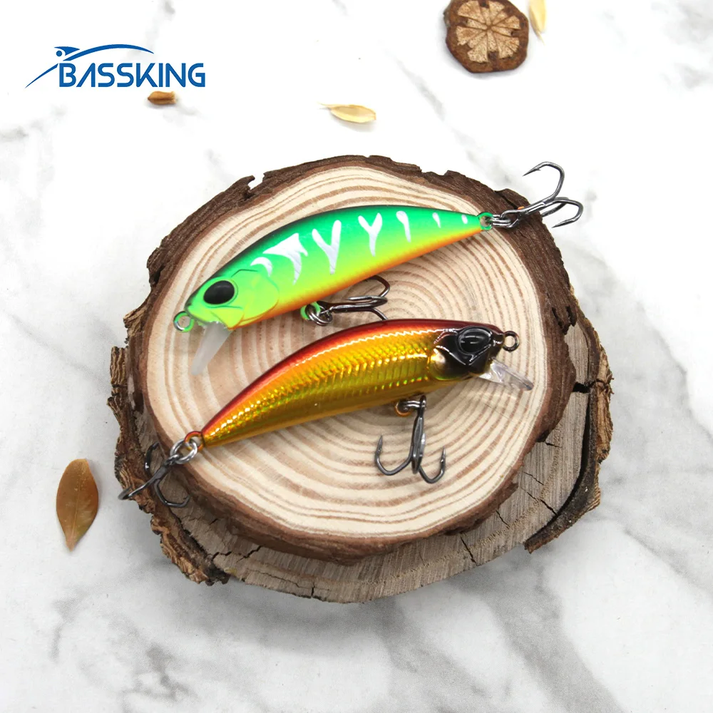 

BASSKING 55mm 6.5g Fishing Lure Quality Minnow 3D Eyes Plastic Hard Bait Pesca Artificial Jig Wobblers Crankbait Fishing Bait