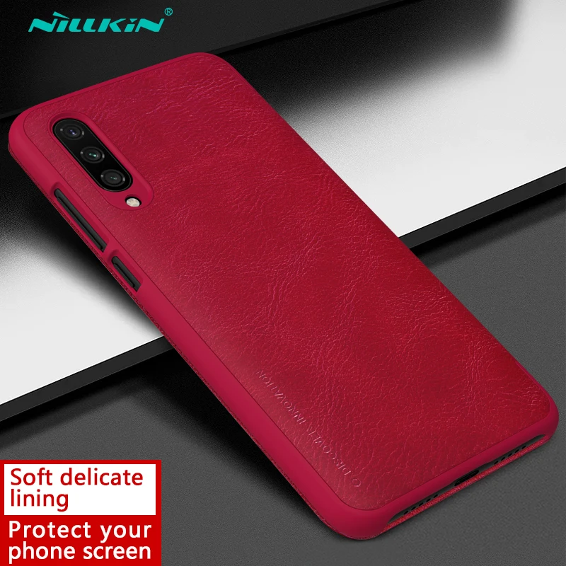 Кожаный чехол Nillkin для Xiaomi mi CC9e и mi A3 Qin серии флип Чехлы Роскошные чехлы для телефонов задняя крышка - Цвет: Красный