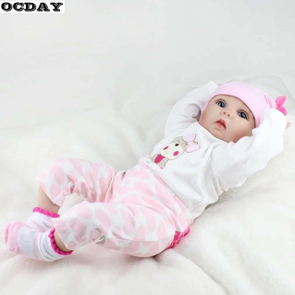 55 см мягкие виниловые куклы Reborn Baby ручной работы дизайнерская ткань тела Силиконовые Реалистичные живые игрушечные пупсы, куклы для детей Рождество девочек
