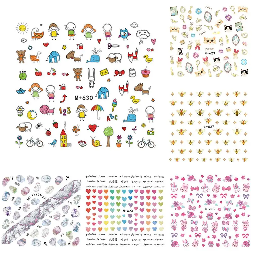 Модные красивые украшения для дизайна ногтей животные сердце звезда пчела