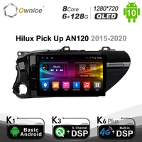 6g128g ownice android 10 0 car radio 2din for toyota hilux pick up an120 2015 2020 auto on board navigation audio headunit
