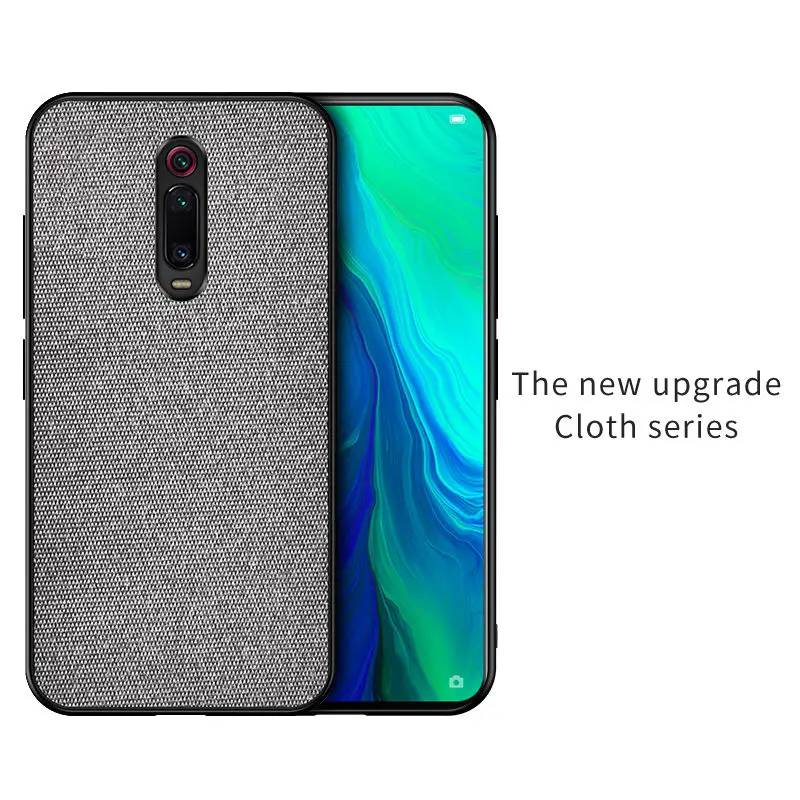 Роскошный хлопковый тканевый чехол для Xiaomi mi 9 T Pro mi 9t 9 T тонкий мягкий край ткань тонкая задняя крышка Xiaomi mi 9t чехол Xiaomi mi 9 T чехол s - Цвет: Gray