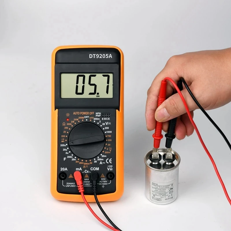 Professional Multimeter Digital DT9205A Manual Tester HFE Capacitance AC DC 1000V 20A Voltage Meter Transistor | Инструменты