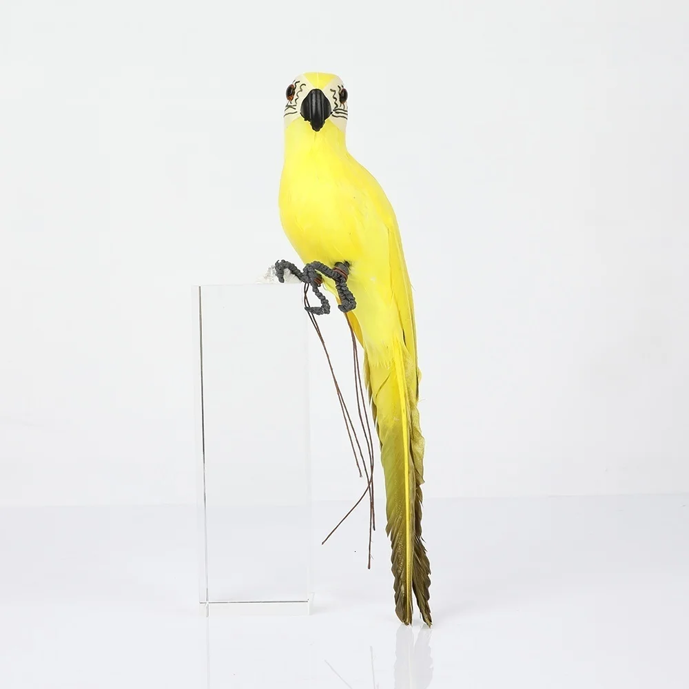 

25/35cm Handmade Simulation Parrot Creative Feather Lawn Figurine Ornament Animal Bird Garden Bird Prop Decoration Miniature