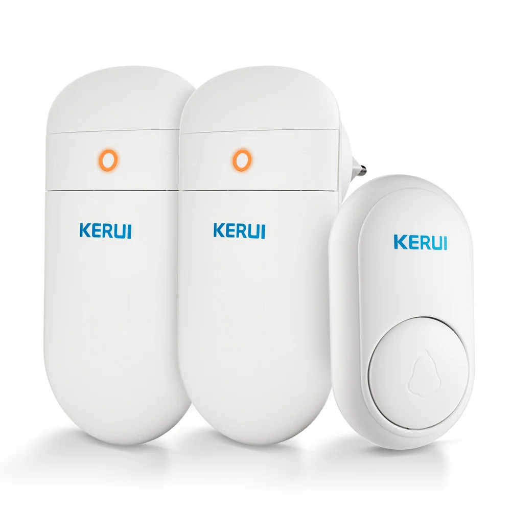 2receiver 1doorbell KERUI M518 беспроводной дверной звонок самостоятельное производство электроэнергии Домашняя безопасность Добро пожаловать умный дверной звонок светодиодный светильник 52 Песни с кнопкой - Цвет: 2receiver 1doorbell