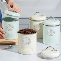 nordic metal storage jars coffee tea sugar sealing box simple home kitchen cereals candy canister seasoning organizer tank