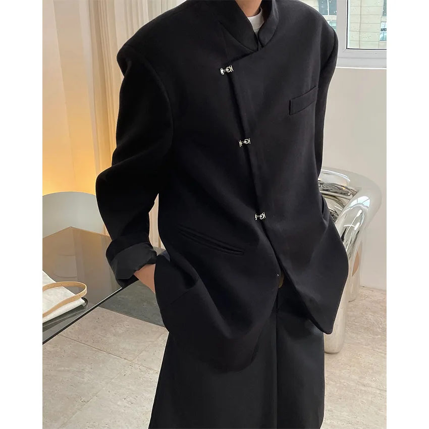 Женский блейзер с широкими плечами модный пиджак в китайском ретро-стиле