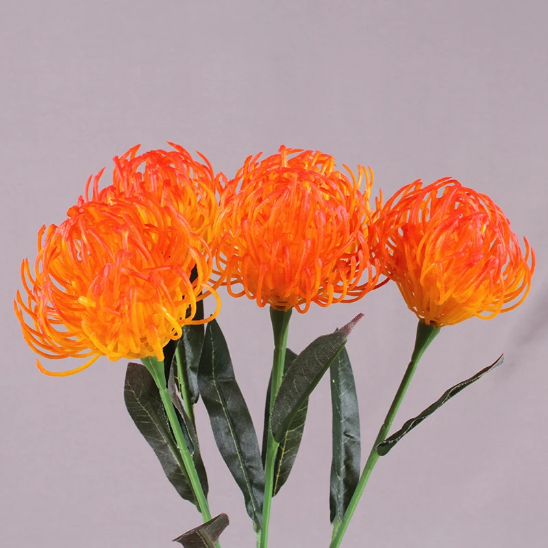 

1pc Plastic Artificial Flower Big Flower Head Branch Leucospermum Plastic Fake Flowers for Wedding Party Decoration