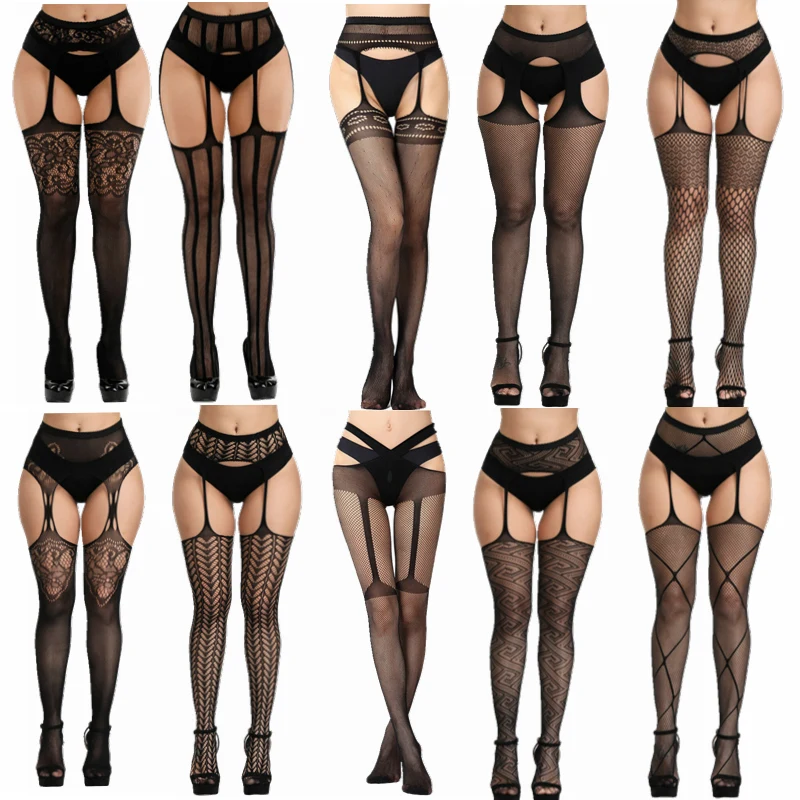 Сексуальные сетчатые ажурные колготки женские блестящие облегающие в стиле