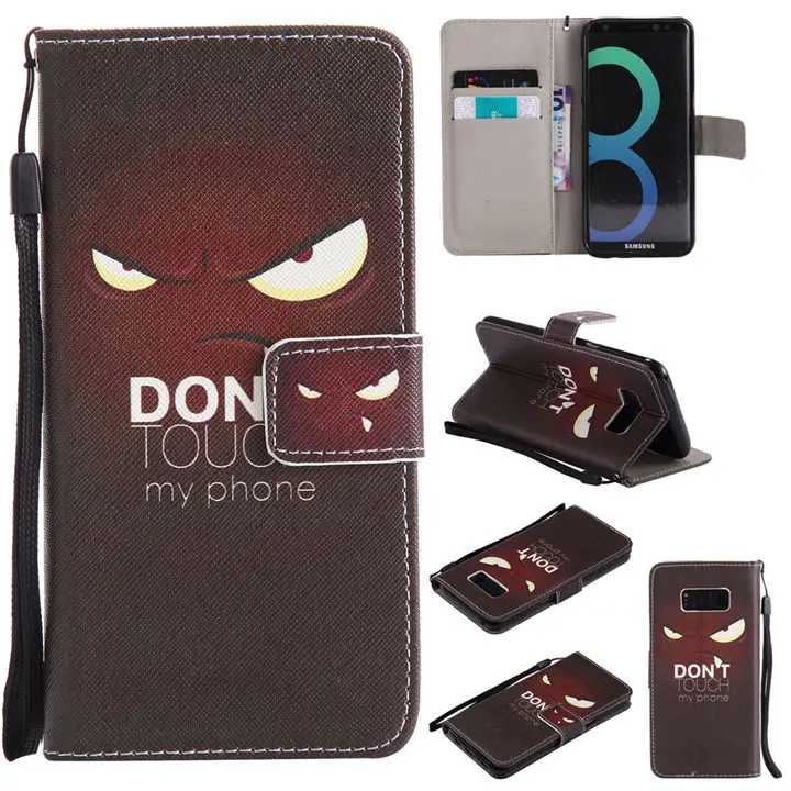 Eyes Милый кожаный чехол-книжка для Funda samsung Galaxy S8 S9 Plus S7 S6 Edge чехол с кошкой и деревом для глаз чехол-кошелек с подставкой и отделением для карт P06F - Цвет: Eyes