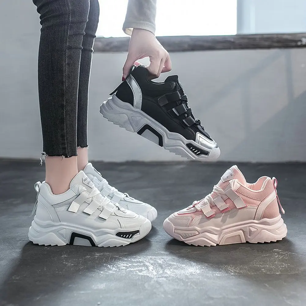 

Hot sale women breathable thick bottom mesh new studen Women new wild hot sale ladies casual lace-up breathable shoes B61-76 JY