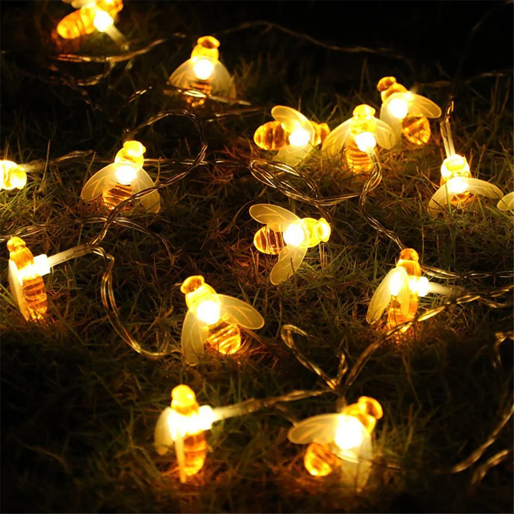 

Battery Operated 10leds 20leds 40leds Bee Shaped led String Lights Christmas Holiday Party Garden Decorative Fairy Lights