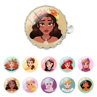 disney hnad painted personality singing princesses glass ring star dew crown rings gifts for girls women jewelry hot sale fwn476