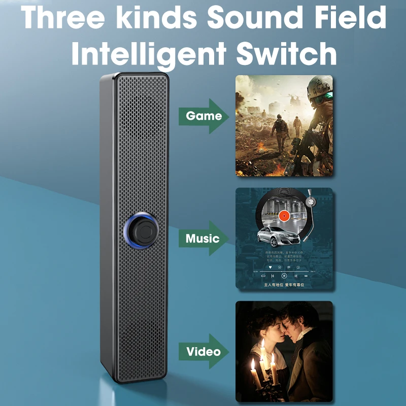 Динамики для компьютера 4D Surround Саундбар с Bluetooth и проводным сабвуфером звуковая