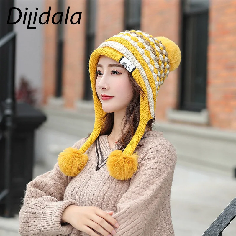 Dilidala Повседневная Милая вязаная шапка новая осенняя зимняя модная теплая с