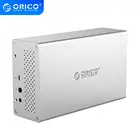 ORICO WS серии 3,5 дюймов 2 Bay Type C HDD док-станция алюминиевый корпус для жесткого диска поддержка 20 ТБ 5 Гбитс 12 В адаптер HDD Чехол