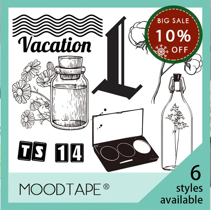 Прозрачная печатная лента Moodtape прозрачная печать 14st bullet. Настроение ручная