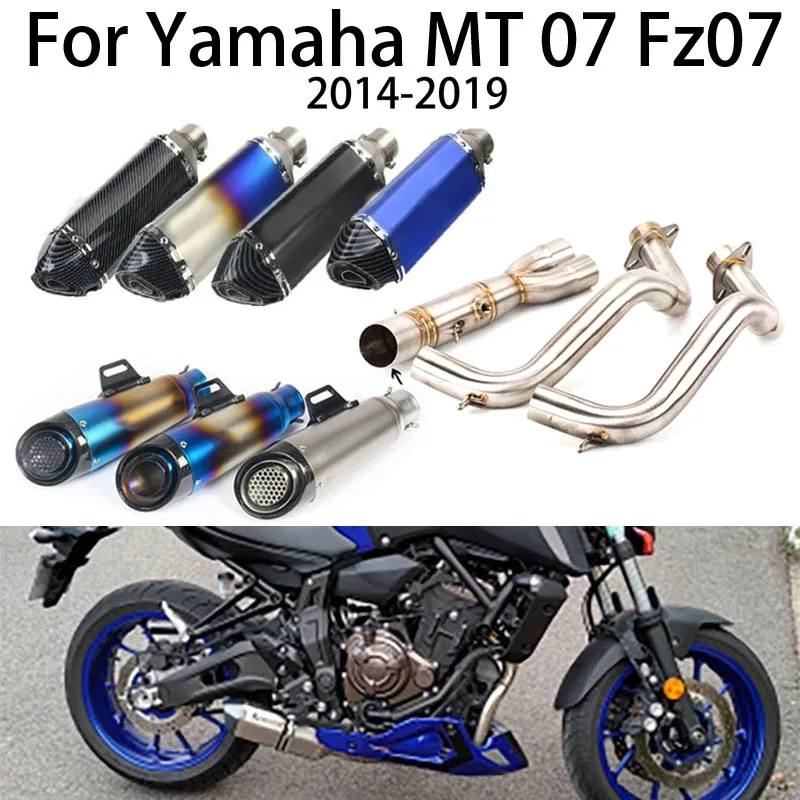 

Full Systems Modified Motorcycle Exhaust Front Link Pipe DB Killer Pit Bike For YAMAH FZ07 MT07 MT-07 2014-2021 Slip On