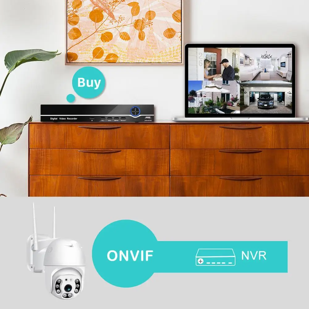 

1080P Security Camera WIFI Outdoor PTZ Speed Dome Wireless IP Camera CCTV Pan Tilt 4XZoom IR Network Surveillance P2P CAM